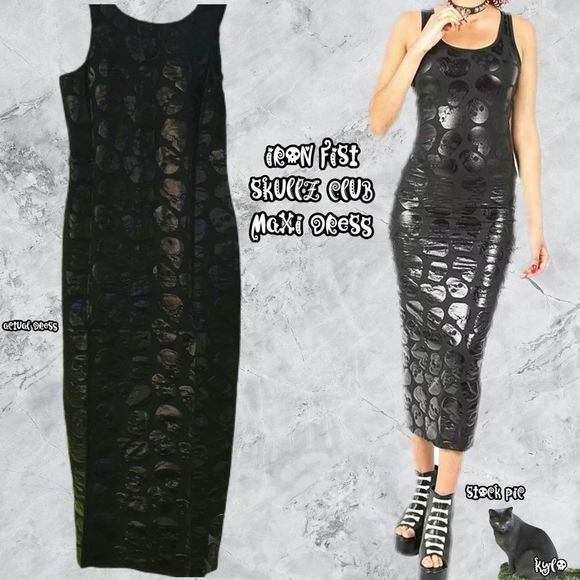 NWT Iron Fist Skullz Club Bodycon Maxi Dress